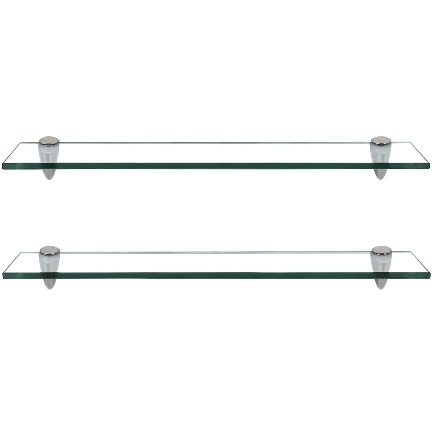 Randaco Mensola in vetro trasparente 8mm ESG vetro di sicurezza con supporto a parete per bagno
