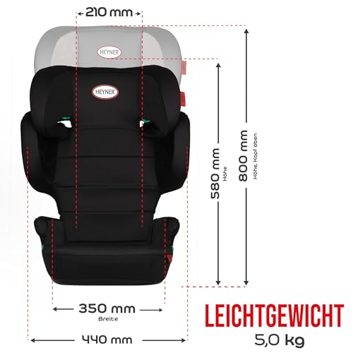 HEYNER® KIDS Kindersitz i-Size faltbar | mit und ohne Isofix nutzbar | Autokindersitz für 3,5-12 Jahre (100-150 cm)
