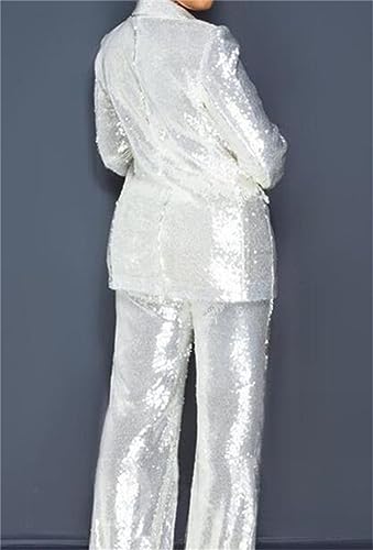 Sequined Womens Pantsuits Set Blazer Pants Womens Suits for Business Groom Party3