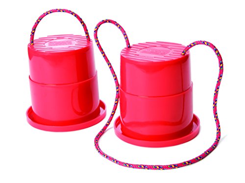 Just Jump It Set of 2 EZ Steppers - Active Indoor and Outdoor Activities for Kids - Can Stepper Toys - Red