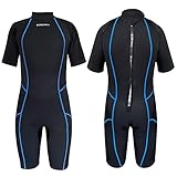 BorBorna Shorty Wetsuit Men 3mm Neoprene One-Piece Diving Suit Women Canoe Suits Back Zip Shortie We