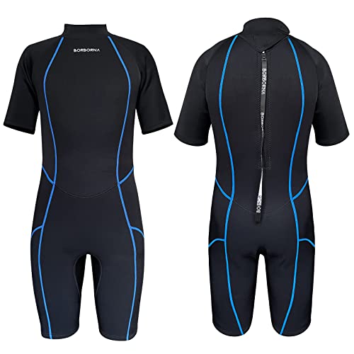 Borborna Shorty Wetsuit Men 3Mm Neoprene One-Piece Diving Suit Women Canoe Suits Back Zip Shortie Wet Suits Surfing #TOP18