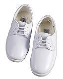 Tuxgear Boys White Lace Up Round Toe Dress Shoes - Wedding - First Communion (3 M US Little Kid)