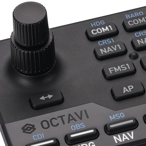 OCTAVI IFR-1: Compacte All-in-One Cockpit Made in Germany - zeer nauwkeurige bedieningselementen voor COM, NAV, FMS, automatische piloot, XPDR en meer voor meeslepende, realistische vluchtsimulatie - Afbeelding 6