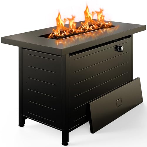 Ciays 42 Inch Gas Fire Pit Table, 60,000 BTU Propane Pits for Outside with Steel Lid and Lava Rock, 2 in 1 Firepit Table Gatherings Parties on Patio Deck Garden Backyard, Black Ciays 42 Inch Gas Fire Pit Table, 60,000 BTU Propane Pits for Outside with Steel Lid and Lava Rock, 2 in 1 Firepit Table Gatherings Parties on Patio Deck Garden Backyard, Black