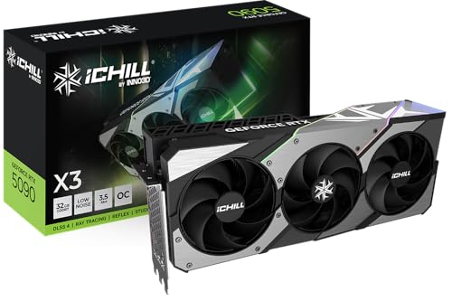 INNO3D Graphics Card NVIDIA GeForce RTX 5090 iCHILL X3 32GB GDDR7 Gaming Graphics Card (Triple Fan, 3.5 Slot, Reflex 2 RTX AI DLSS4)