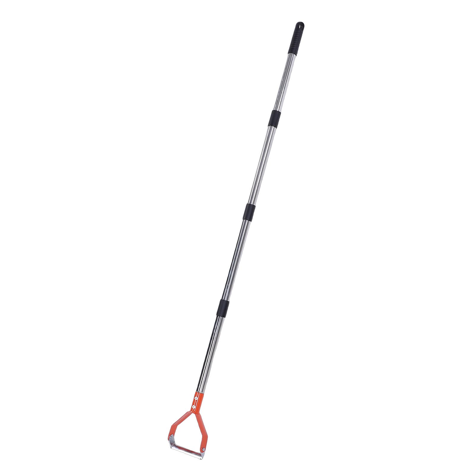 Wakects Zappa con Staffa, Zappa da Diserbo in Acciaio al Carbonio con Manico Regolabile in Acciaio Inossidabile da 30 a 61 Pollici, Lama Ad Anello Push Pull, Strumento da Giardinaggio Verticale per