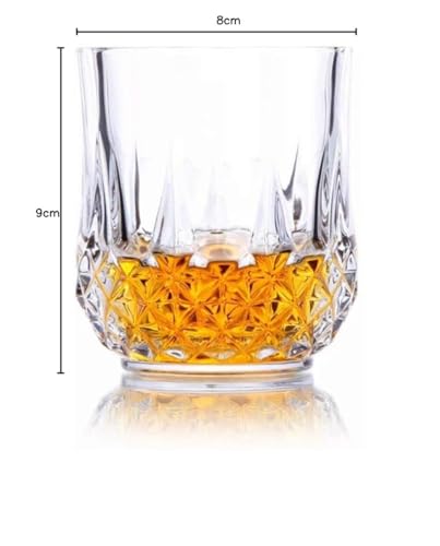 Image of Premium Crystal Whiskey Glass - 300ml, Set of 2 Pcs Old Fashioned Rocks Glass for Bourbon, Scotch & Cocktails (2, Elegant)