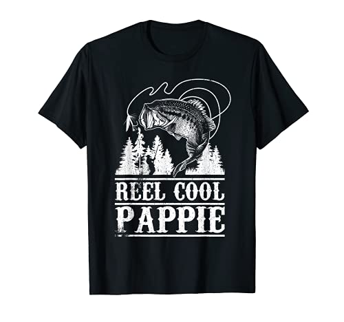 Reel Cool Pappie Funny Fishing Pun Fisherman Dad Grandpa Camiseta
