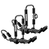 Folding Kayak Rack , 4-in-1 Kayak roof Rack for 2 Kayaks , J-Cradle Carrier Rack for Canoe, SUP, Kayaks, Surfboard and Ski Board Rooftop Mount on SUV,Car and Truck…