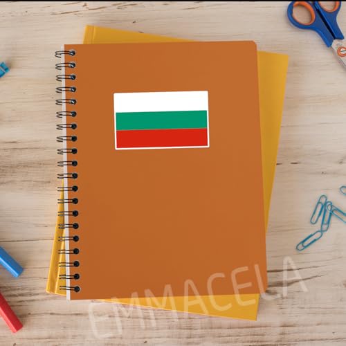 Image of (3PCS) Bulgaria Flag stickers, Countries Flag Stickers - Waterproof Vinyl Decals For Laptops, Tumblers, Water Bottles, Books, Scrapbooks, Size 3 x 1.8