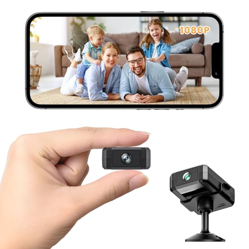EKJANEPE Mini Spy Camera 1080P Hidden Camera Nanny Cam, Indoor WiFi Wireless Mini Camera, Night Vision Motion, Activated Alerts, SD Card & Cloud Storage, Security Cam for Home Surveillance