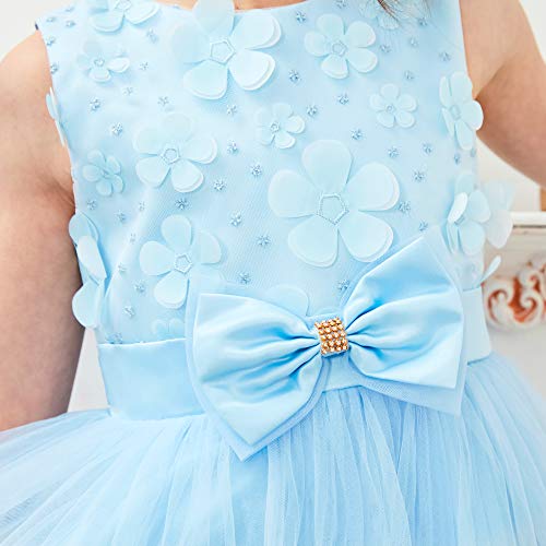 Image of Sunny Fashion Girls Dress Shinning Sequins Beige Tulle Layers Wedding Pageant