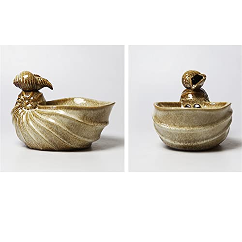 Fuente de agua de mesa interior con flujo continuo y cerámica en forma de concha 5