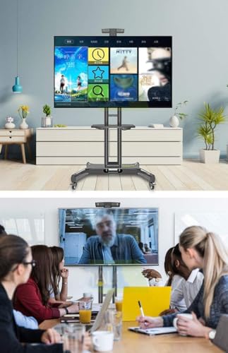 Soporte móvil para TV con ruedas y ajuste de altura miniatura 7
