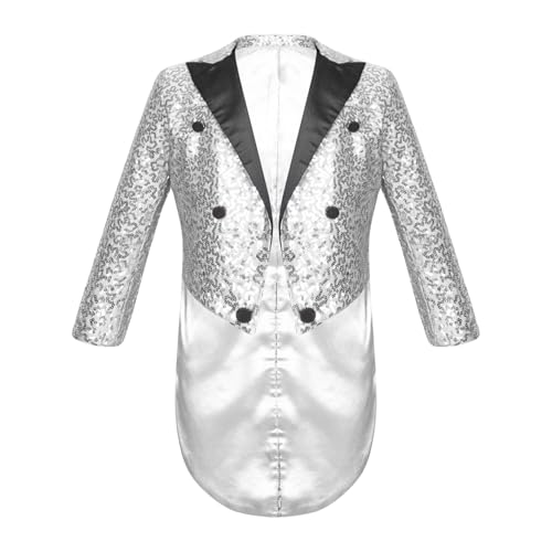 Veste smoking garçon paillettes coupe slim queue de pie pour tenue de fête