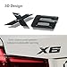 X6 Rear Emblem Badge Sticker Car Trunk Lid Nameplate Numbers Letters Decal Replacement for X6 Emblem (Gloss Black)