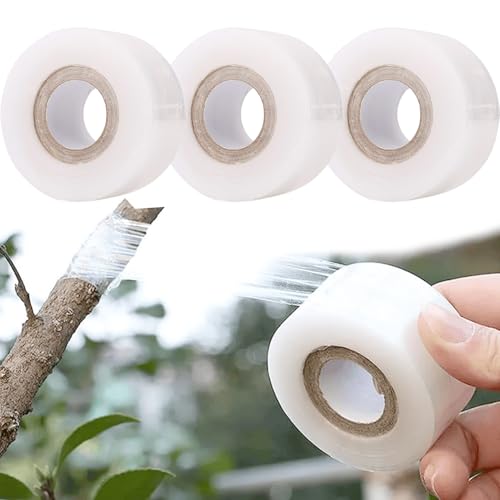 Orrdiffi 3 PCS Rotoli di Nastro per Innesto Estensibile per Piante e Alberi da Giardino, 3 cm Film da Innesto Autoadesivo per Piante, Adatta a Fiori, Alberi da Frutto e Vivaio 100 m