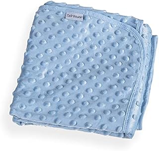 Clair de Lune Dimple Baby Blanket 100% Super Soft Polyester, Pram/Moses Basket (90 x 70 cm) Blue