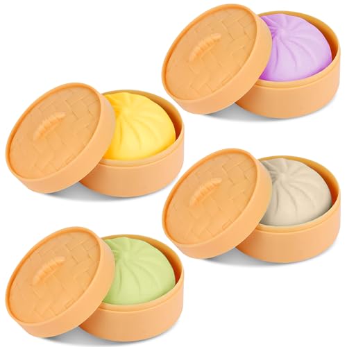 KatchOn, Dumpling Squishy Toys - Pack of 4 | Dumpling Squeeze Dough Ball, Stress Relief & Anxiety Relief Squishy Dumplings | Fun Fidget Toys for Stress Relief