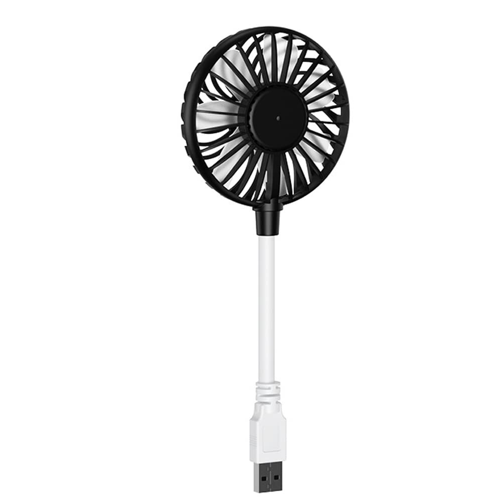 ANIROY USB Fan, Portable Fan for 360-Degree Rotation, Small Personal Fan for Home, Office, Desk Fan with USB Outputs (Black)