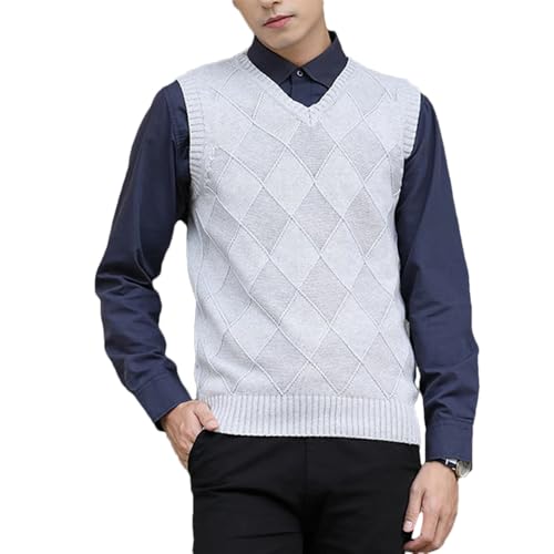 Dcvmvmn 2024 Winter Men's Sweater Vest V Neck Fashion Slim Vest Sleeveless Warm Large Size Vest