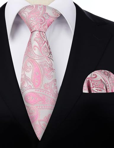 Image of Alizeal Mens 3.15'' Vintage Paisley Tie Pocket Square Set | Elegant Perfect for Banquet Wedding and Party