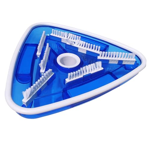 Parliky Limpiador De Piscina Triangular Transparente Cepillo De Aspiración Herramienta De Limpieza para Piscina Cerdas De Nailon Diseño Equipo De Limpieza