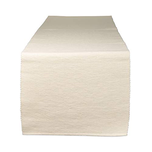 DII Basic Everyday Ribbed Tabletop 100% Cotton, Table Runner, 13x72, Natural