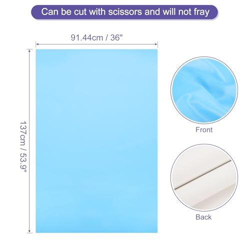 QUARKZMAN PU Kunstlederstoff Nappa-Optik 1 Yard Länge 54x36x0.04 Weiches Synthetikleder Material Blätter 1mm Dick Für Taschen DIY Basteln Hellblau