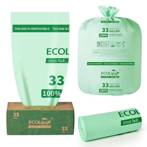 10 Best Compostable Lawn Bags That Are Eco-Friendly Champions 5 ECOLipak 33 Gallon Compostable Trash Bags (25 Count)