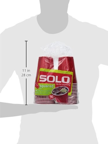 Solo Squared 18 Ounce Plastic Cups, 30 Count (Color May Vary)