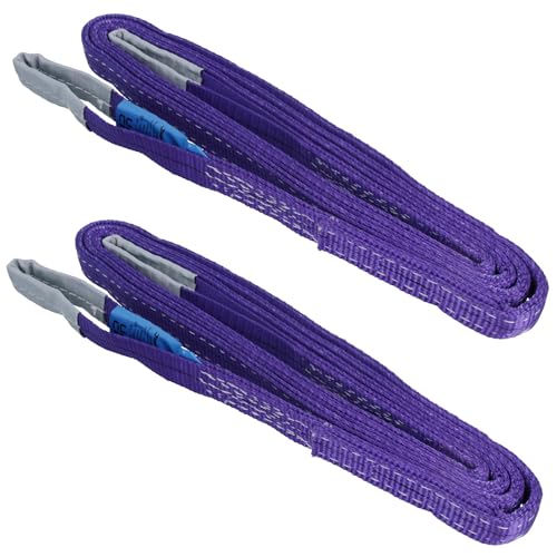 Sangles de levage sans fin en polyester 1T 4m lot de 2 avec facteur de sécurité 7:1