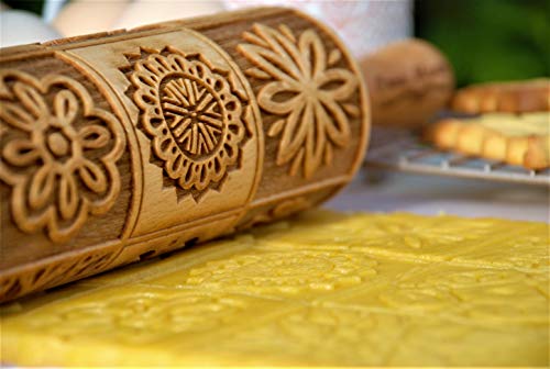 Paisley Embossed Rolling Pin For Baking, Engraved Rolling Pins For Springerle Cookies, Embossed Dough Roller, Carved Wooden Molds For Gingerbread #TOP1