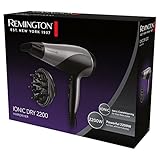 Remington Ionic Dry Hair Dryer 2200 - Hairdryer with Diffuser and Concentrator, 3 Heat 2 Speed Settings, Cool Shot, D3190S Silver - Image 7