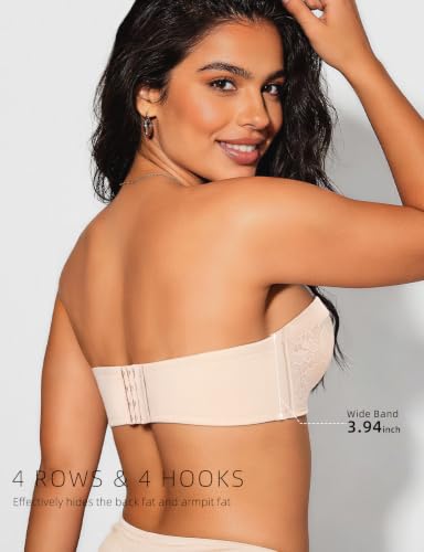 Image of Upushall Strapless Push Up Bras for Women Padded Deep Plunge Seamless Bra | U Shape, Halter, Non Slip, Supportive, Convertible Straps