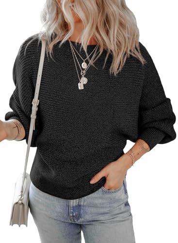 Image of Dokotoo Women's Sweaters Off The Shoulder 2025 Fall Batwing Casual Loose Fashion Sweater Pullovers