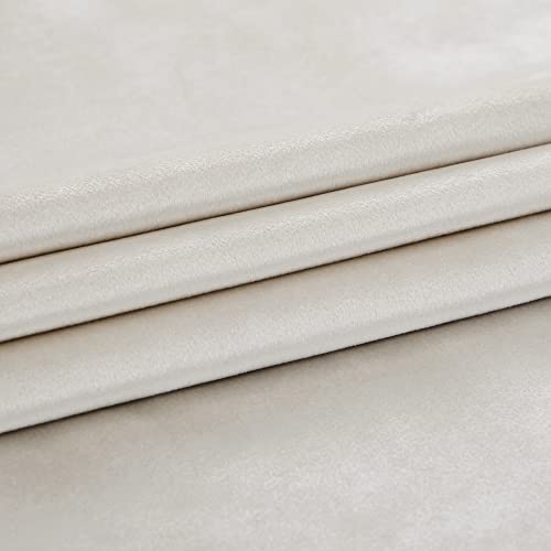 Image of PRIMROSE Cream Ivory Curtains 63 inch for Living Room,2 Panels Drapes Blackout Rod Pocket Back Tab Window Treatment Room Darkening Thick Decorative Curtains for Bedroom