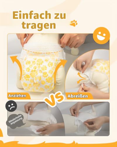 Flying Paws Mit dehnbarem Bund Einweg-Hundewindeln für Hündinnen L-15