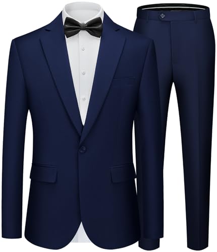 WEEN CHARM Men's Suits Slim Fit 2 Piece One Button Blazer Jacket ...