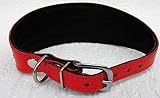 Podenco Greyhound Windhund - Halsband, Halsumfang 40-47cm/65mm Leder °ROT°(PL.9-10-626)