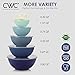 COOK WITH COLOR Mixing Bowls with Lids - 12 Piece Plastic Nesting Bowls Set includes 6 Prep Bowls and 6 Lids, Microwave Safe Mixing Bowl Set, Blue Ombre