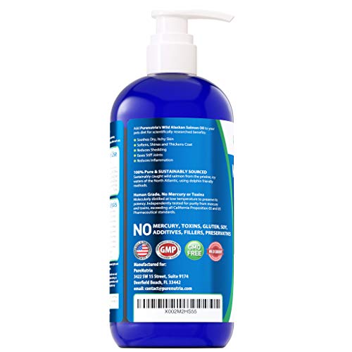 Wild Alaskan Salmon Oil for Dogs 32oz Pump Bottle: Omega 3 Fish Oil for Dogs & Cats, Reduces Shedding, Supports Skin, Coat, Joints, Heart, Brain, Immune System, 100% Pure Salmon Oil - That\'s All ! - Thumbnail 6