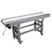 HayWHNKN Industrial Belt Conveyor System 59 * 7.9inch Adjustable Height and Speed Electric Conveyor Belt Aluminum Frame Heavy Duty PVC Belt 110v 120W