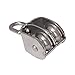 CNBTR M32 Silver 304 Stainless Steel 30mm Swivel Double Pulley Block Chain Traction Wheel
