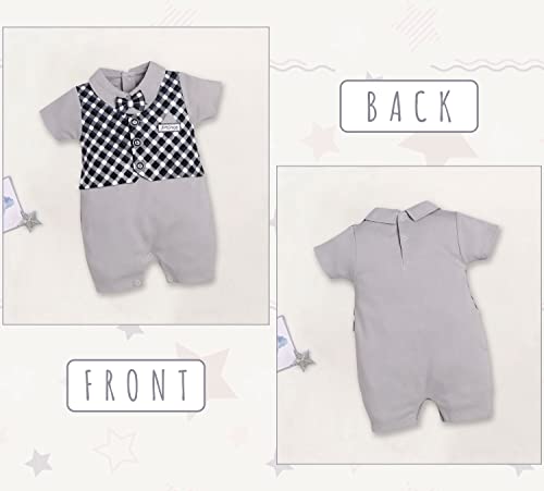 Image of BabyGo 100% Cotton Romper /Summer clothes /Creeper /new born /infent wear /for baby Boys (6-9, GREY4)
