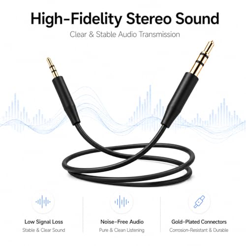 Image of Replacement Audio Cable Cord,Aux Wire 3.5mm to 2.5mm Compatible with Bose QuietComfort QC25 QC35 QC35II QC45 NC700 Soundlink Soundtrue Headphones (No mic)