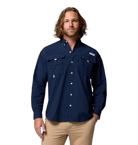 Columbia Chemise à Manches Longues PFG Bahama II pour Homme, Bleu Marine, XX-Large