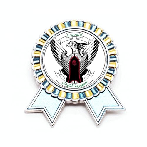 Broche emblème national du Soudan en métal taille M pour vêtement