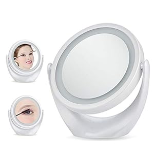 Venuy Mirror Makeup Led Light Sensor Pantalla Táctil 5× Mesa De Tocador De Pie Iluminación De Espejo De Pie Pantalla Táctil De Doble Cara